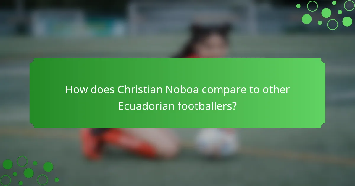 How does Christian Noboa compare to other Ecuadorian footballers?