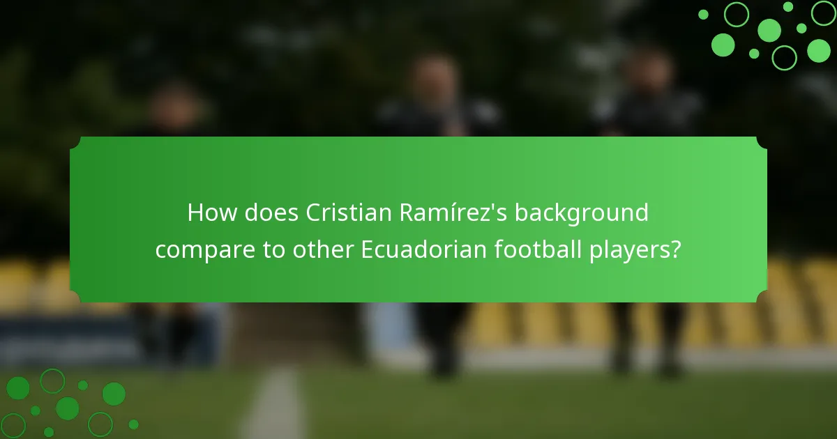 How does Cristian Ramírez's background compare to other Ecuadorian football players?