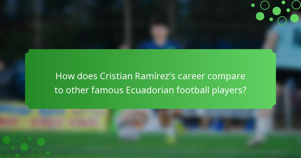 How does Cristian Ramírez's career compare to other famous Ecuadorian football players?