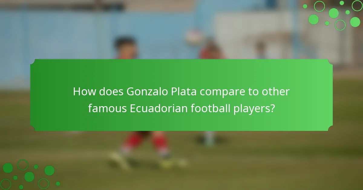 How does Gonzalo Plata compare to other famous Ecuadorian football players?
