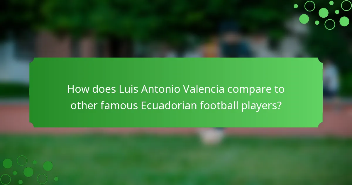 How does Luis Antonio Valencia compare to other famous Ecuadorian football players?