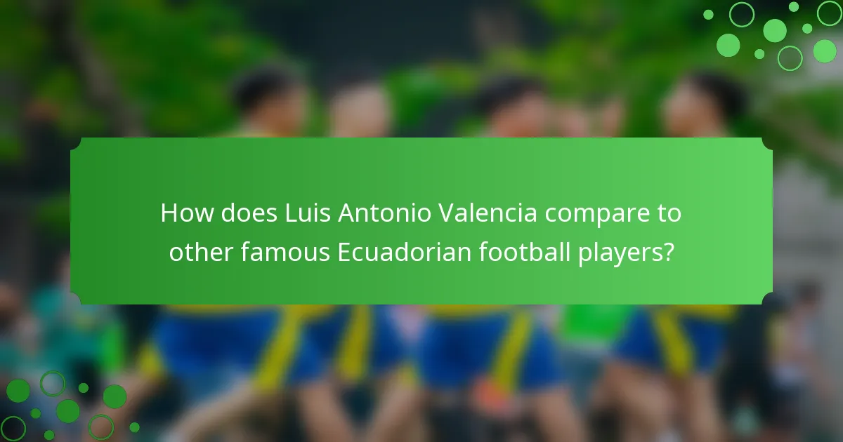 How does Luis Antonio Valencia compare to other famous Ecuadorian football players?