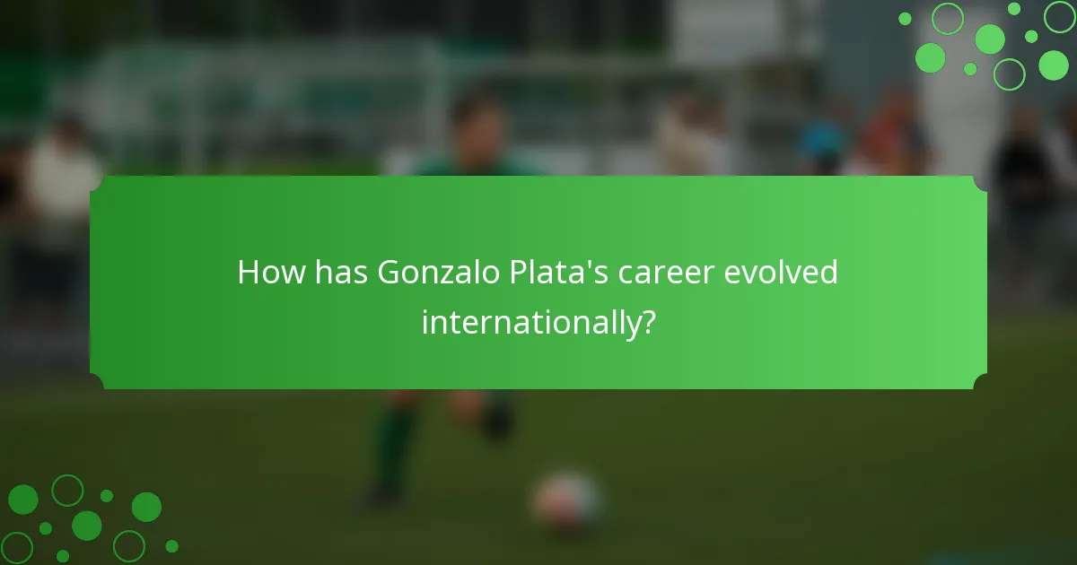 How has Gonzalo Plata's career evolved internationally?