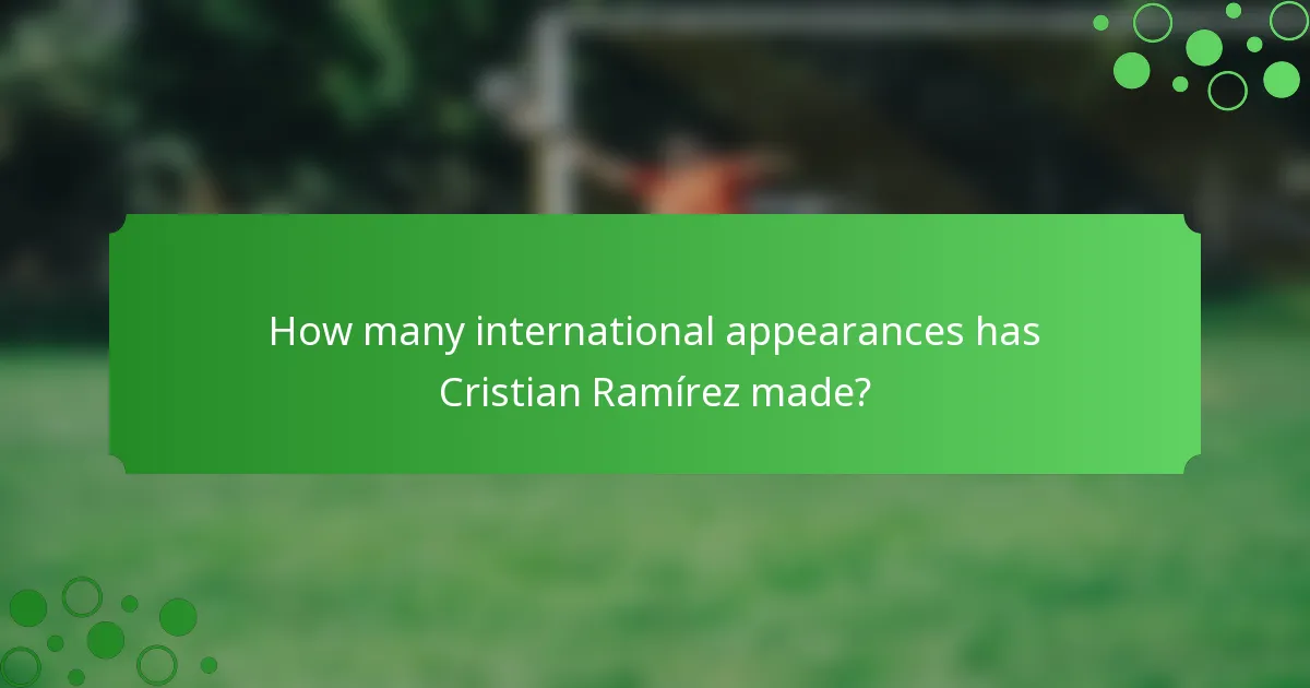 How many international appearances has Cristian Ramírez made?