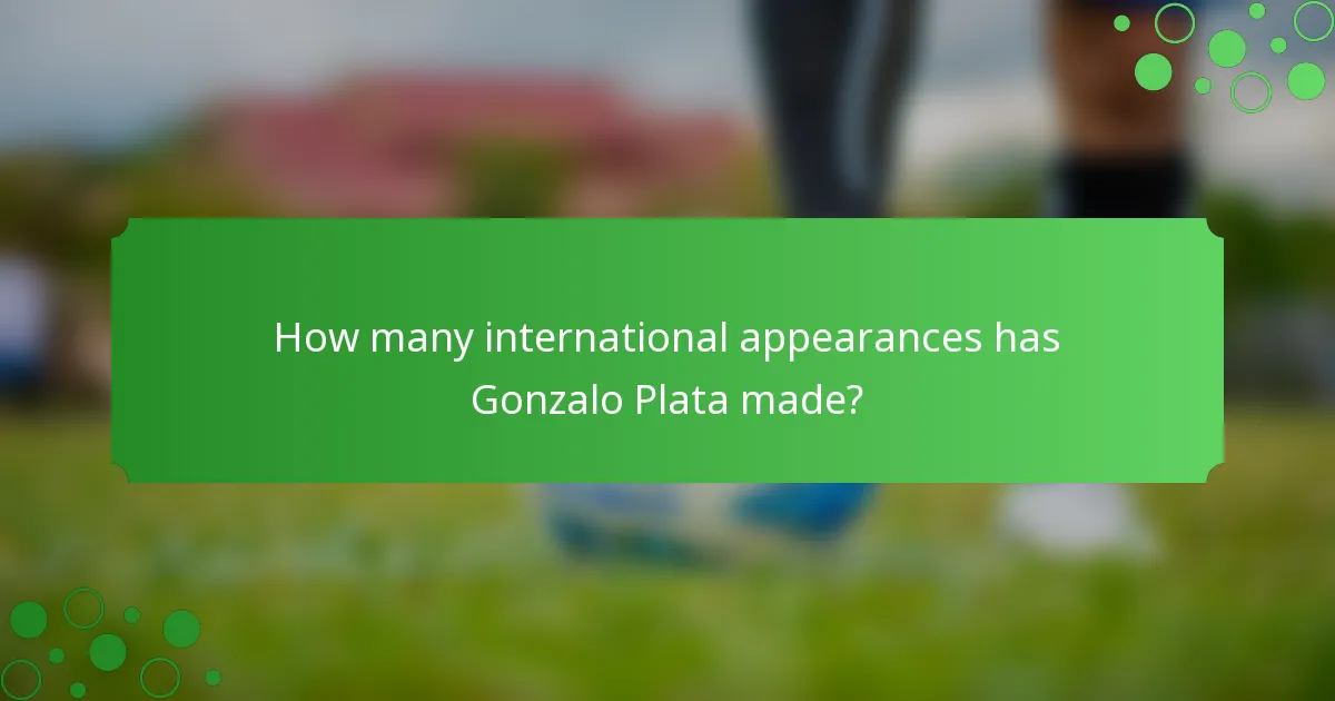 How many international appearances has Gonzalo Plata made?