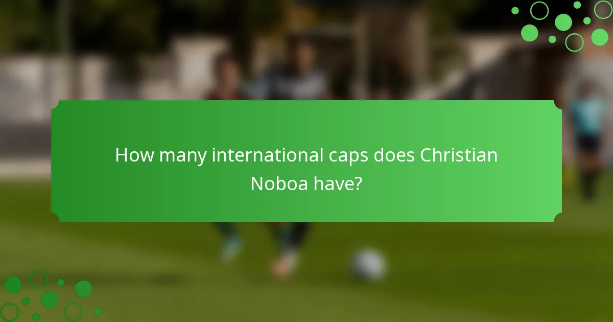 How many international caps does Christian Noboa have?
