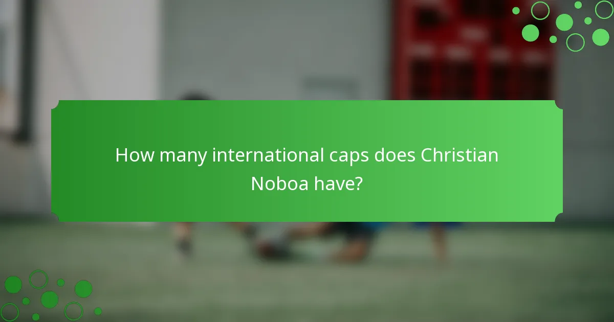 How many international caps does Christian Noboa have?