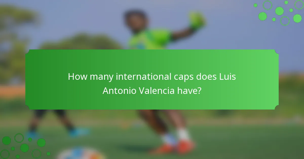 How many international caps does Luis Antonio Valencia have?