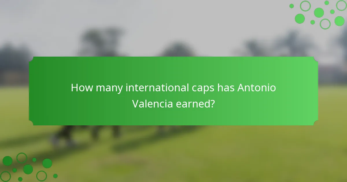 How many international caps has Antonio Valencia earned?