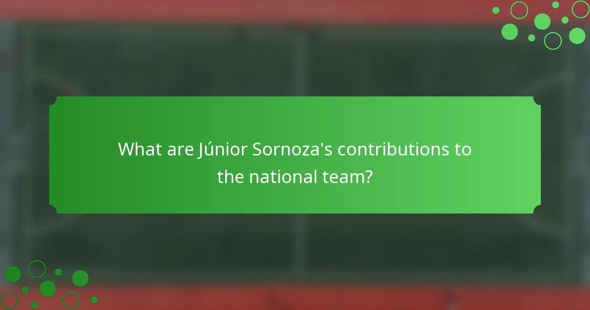 What are Júnior Sornoza's contributions to the national team?