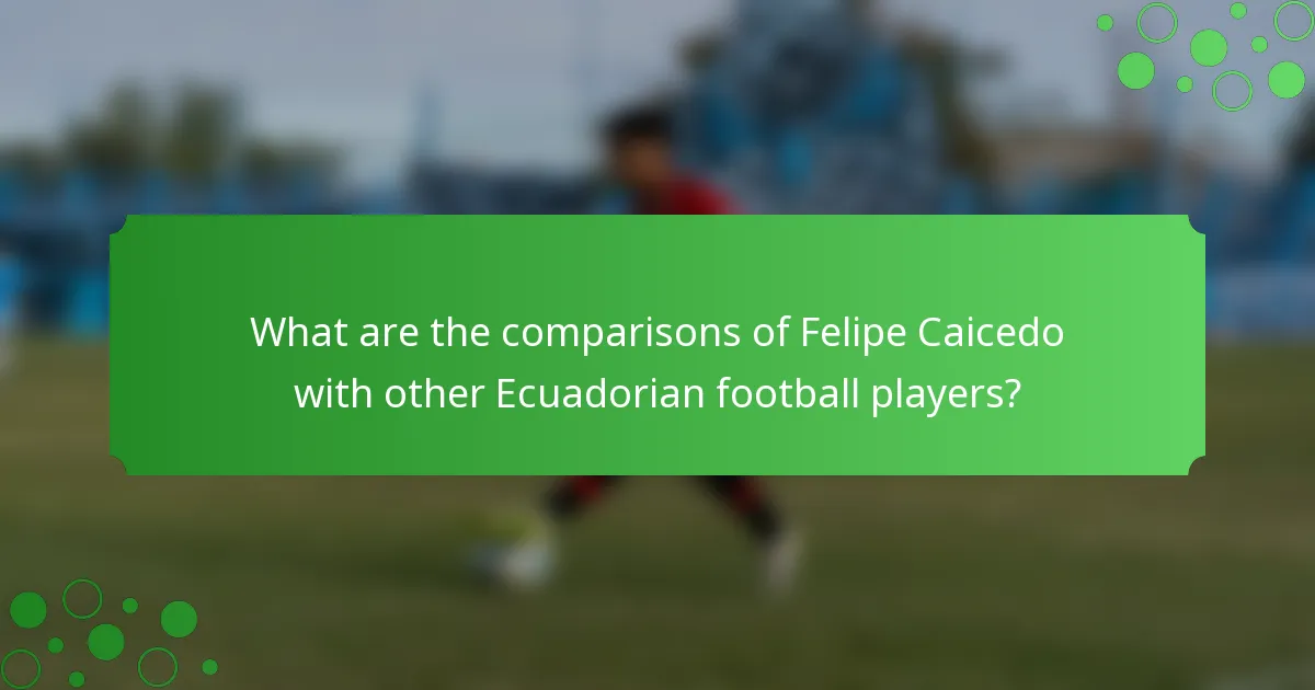 What are the comparisons of Felipe Caicedo with other Ecuadorian football players?