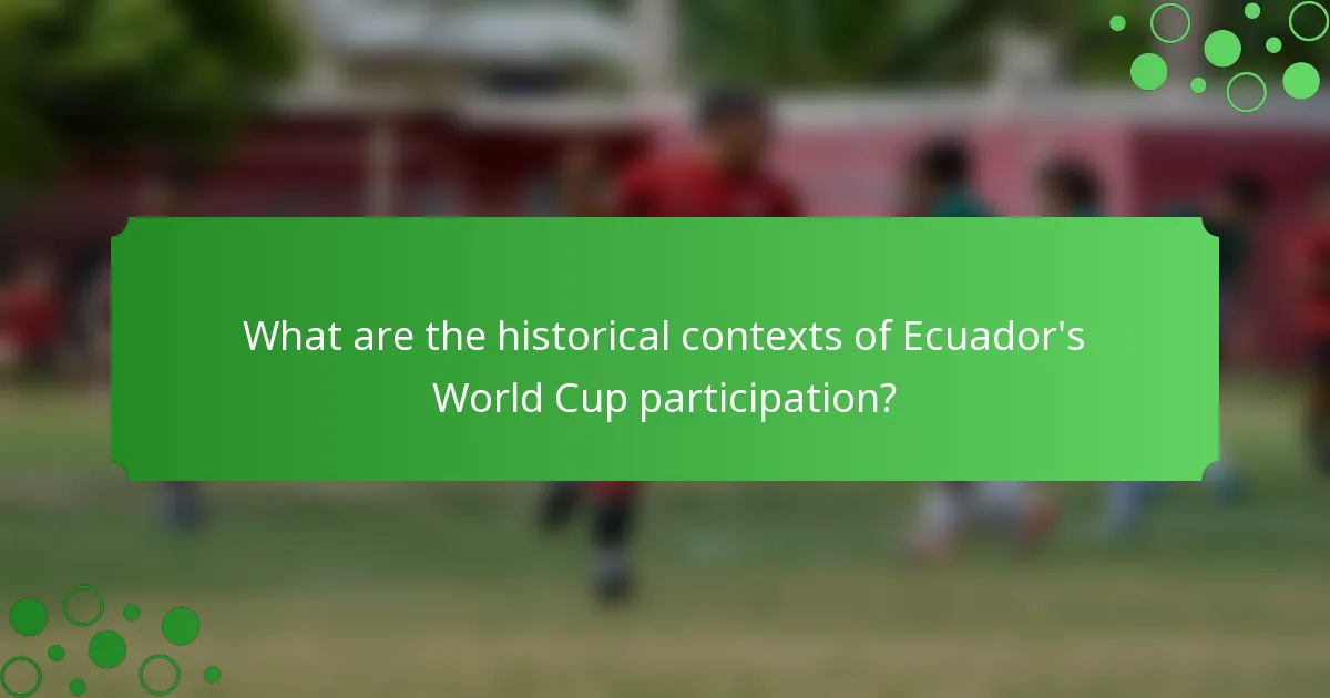 What are the historical contexts of Ecuador's World Cup participation?