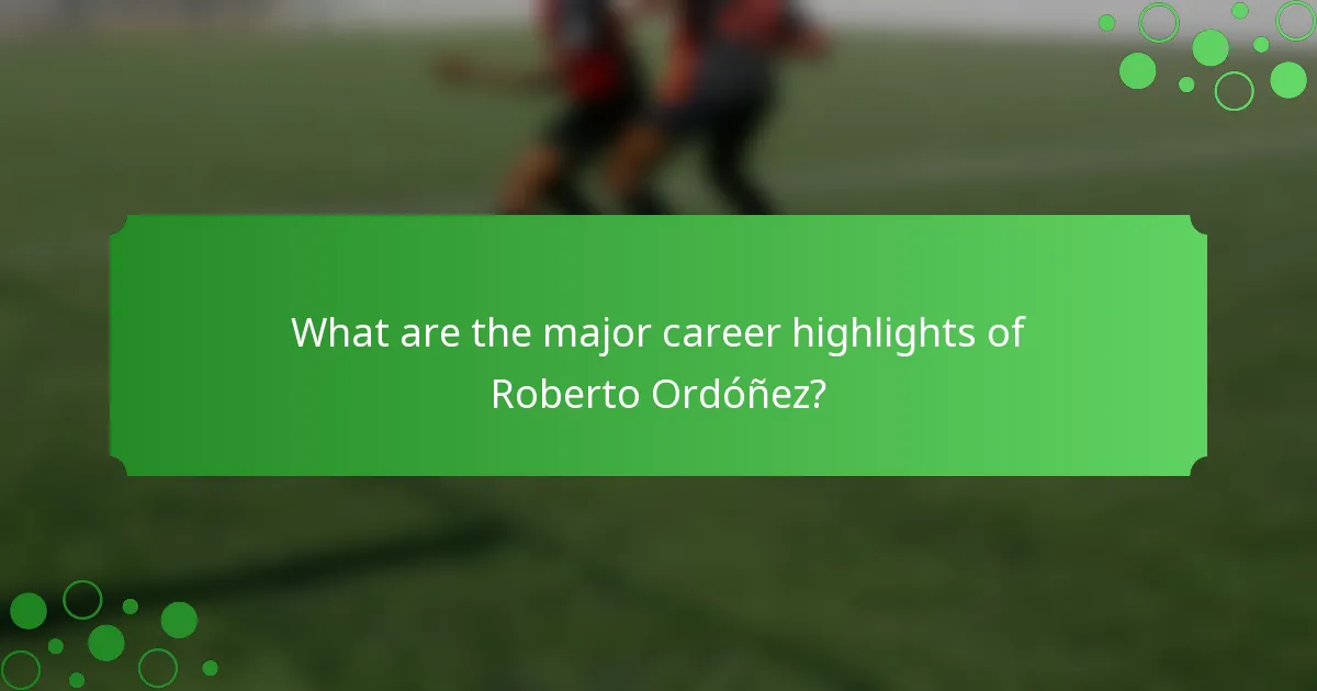 What are the major career highlights of Roberto Ordóñez?
