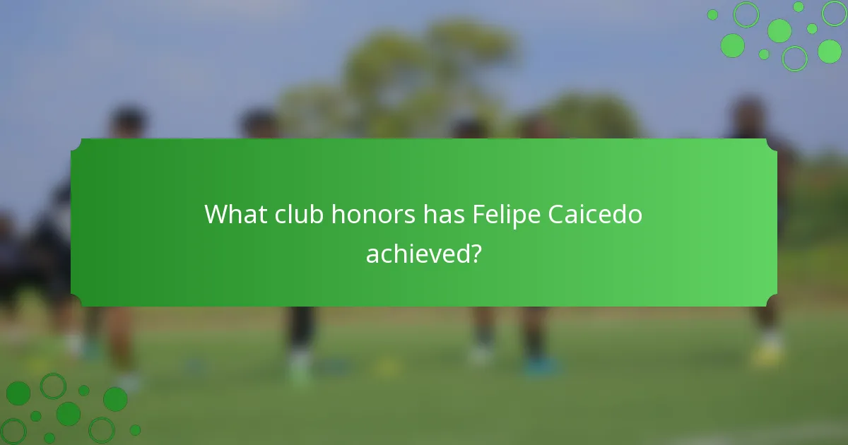 What club honors has Felipe Caicedo achieved?
