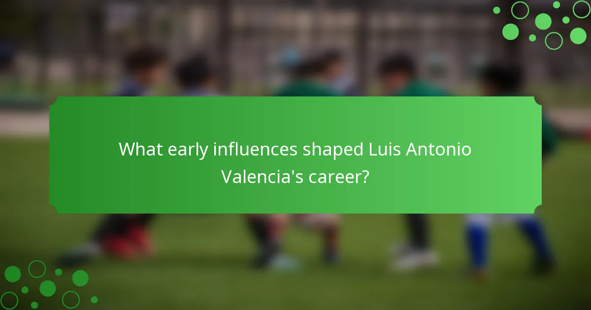What early influences shaped Luis Antonio Valencia's career?