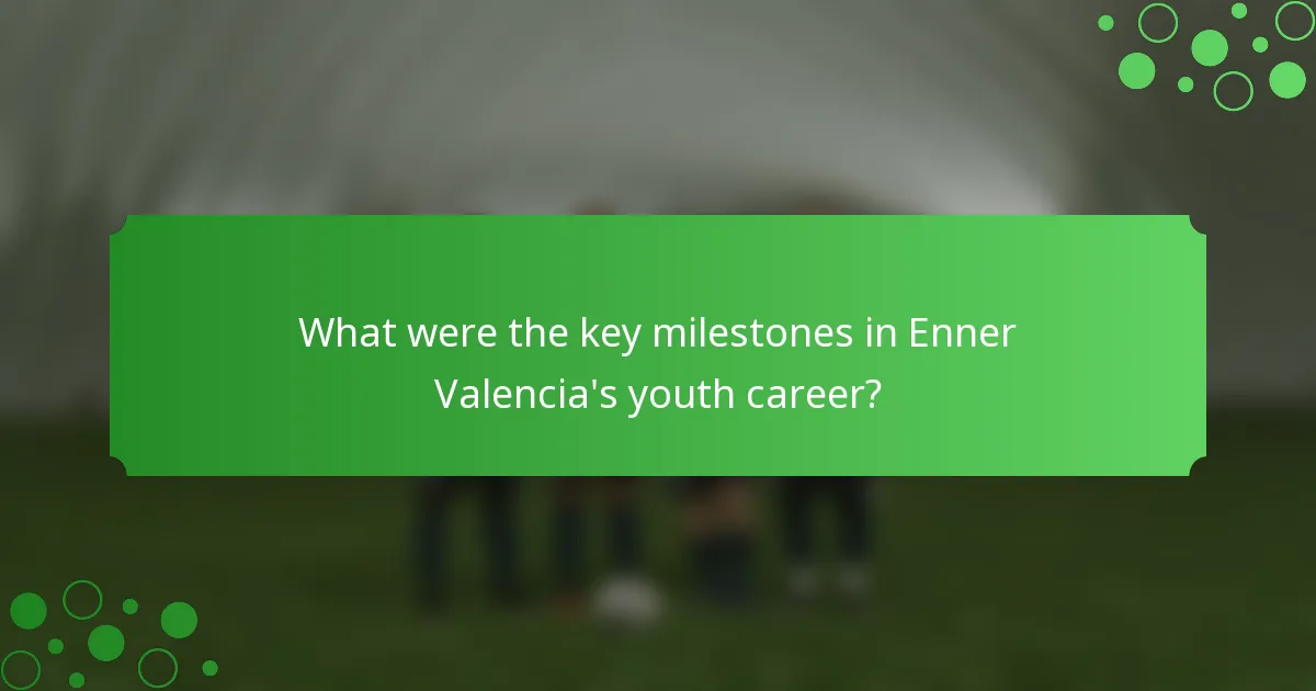 What were the key milestones in Enner Valencia's youth career?