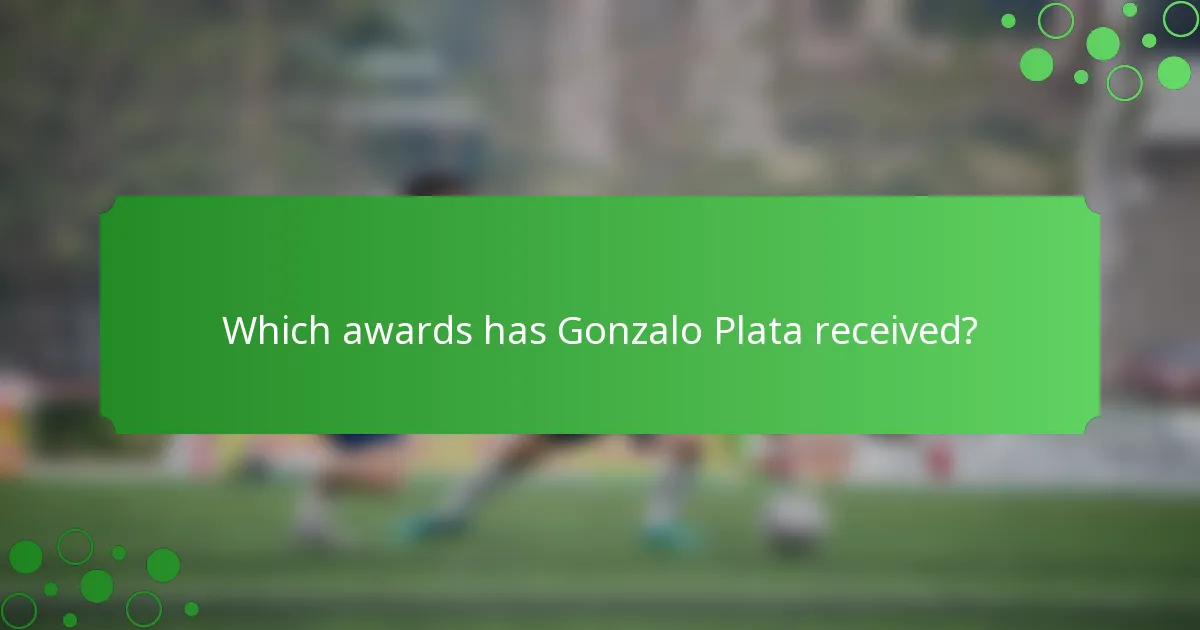 Which awards has Gonzalo Plata received?